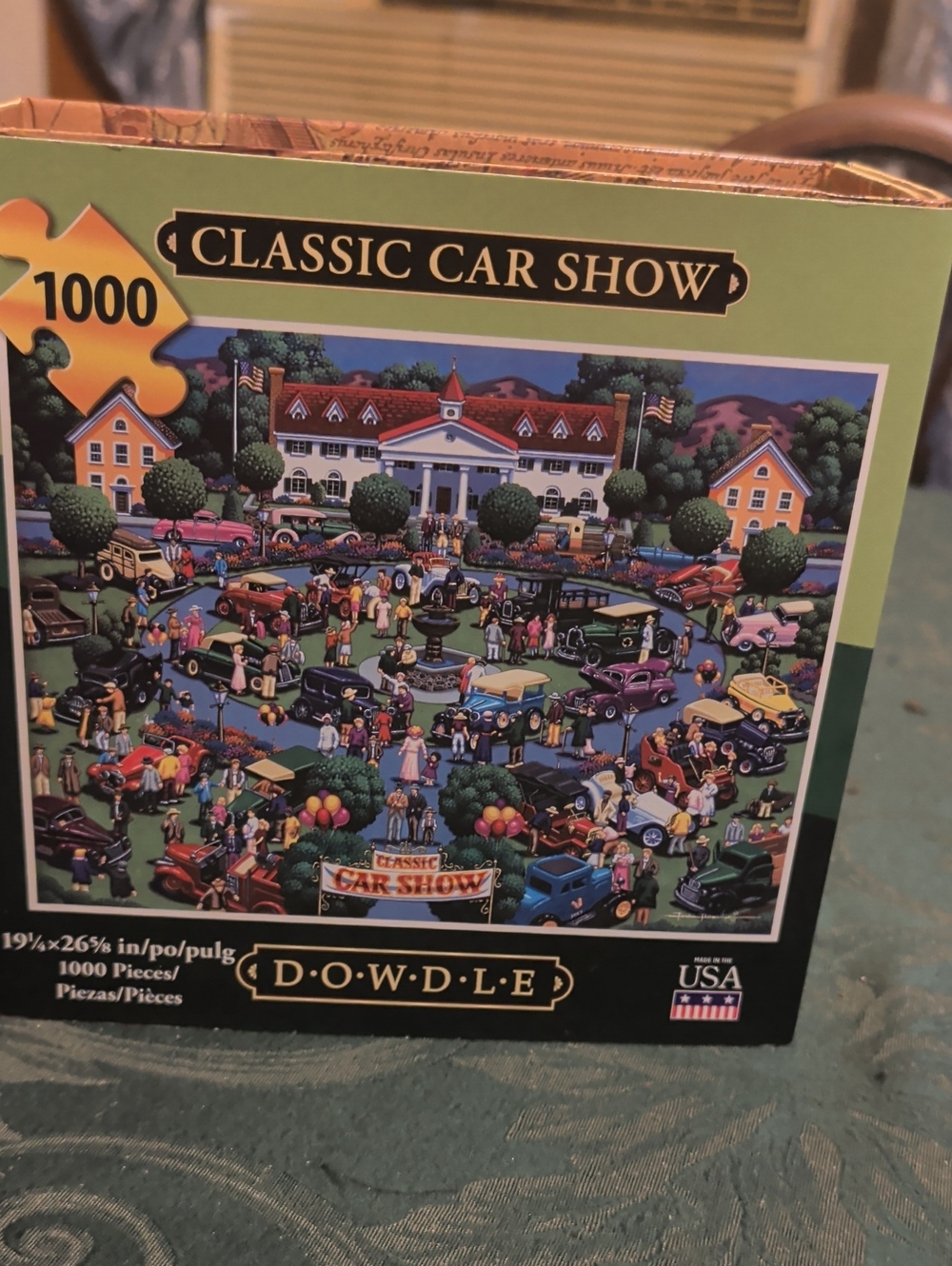 Classic Car Show 1000-Piece Jigsaw Puzzle - Green Box Artwork